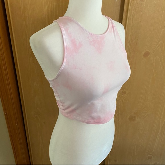 Talula • Pink Tie Dye Cropped Athletic Racerback Tank - Picture 5 of 11